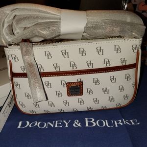 Dooney and Burke Lola pouchette crossbody White Monogram